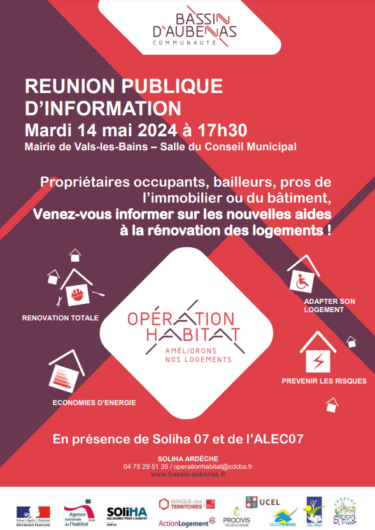 Opération habitat : Réunion Publique d’information le 14 mai 2024