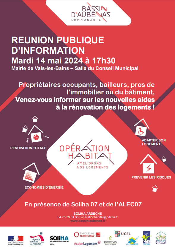 Opération habitat : Réunion Publique d&rsquo;information le 14 mai 2024