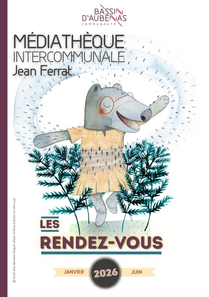 Couverture du Programme médiathèque Jean Ferrat janvier juin 2026
