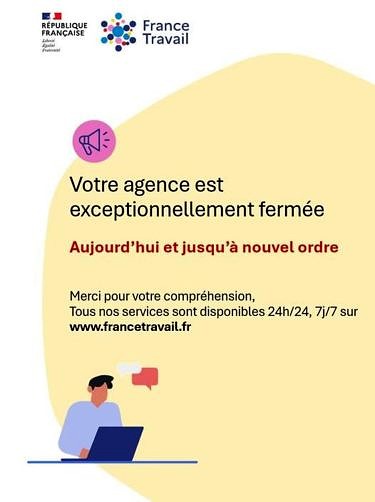 L’agence France Travail d’Aubenas fermée jusqu’à nouvel ordre