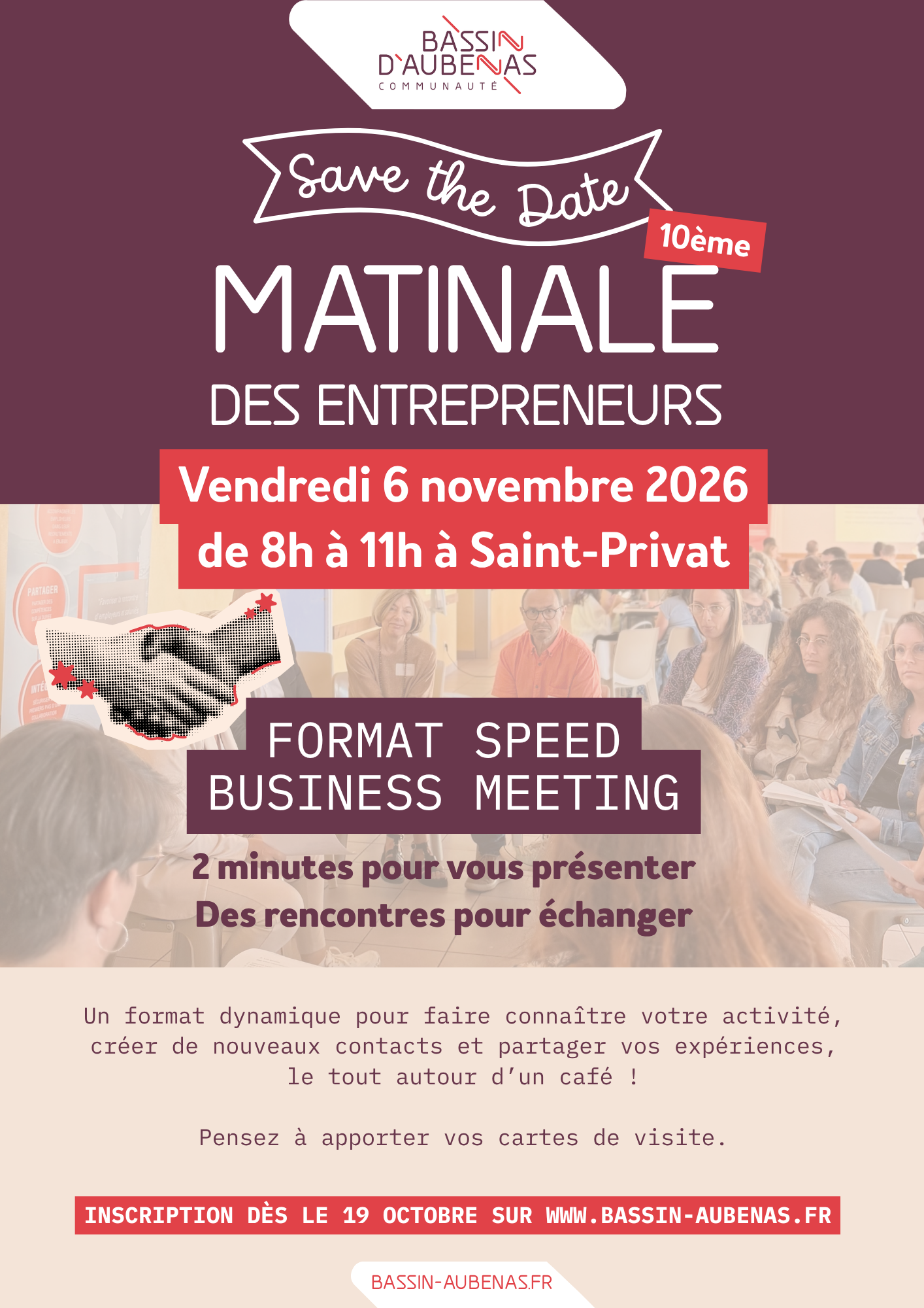 Affiche save the date Matinale Entrepreneurs 10ème édition
