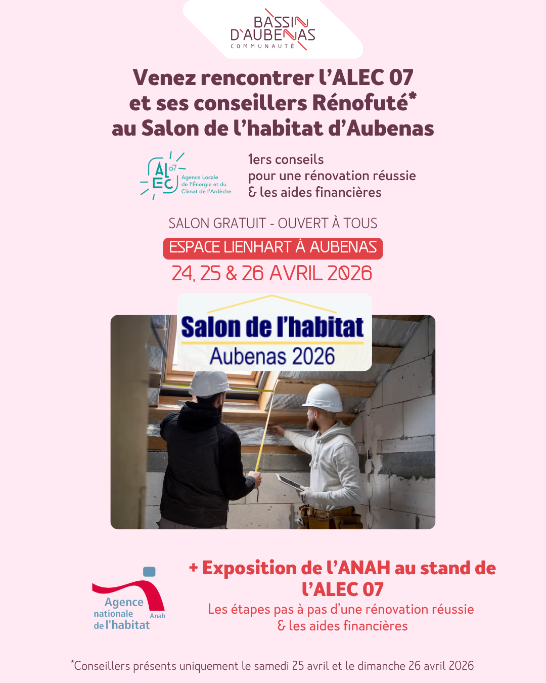AFFICHE CCBA SALON HABITAT ALEC07 du 24 au 26 avril 2026