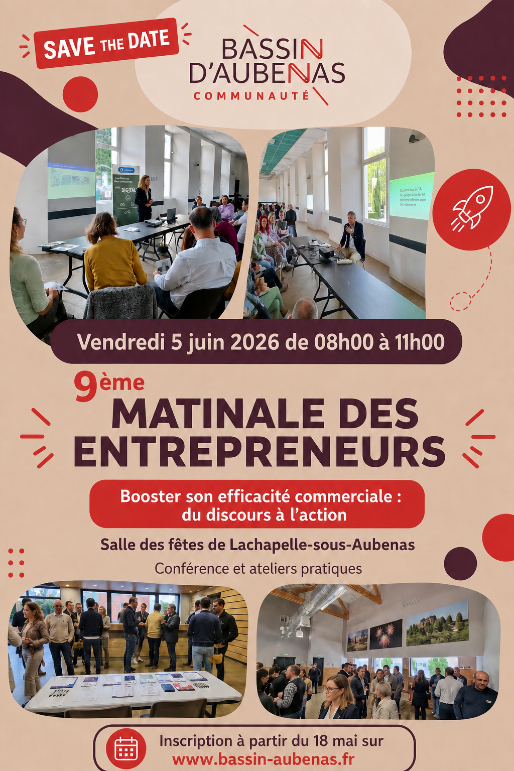 AFFICHE MATINALE ENTREPRENEURS 5 JUIN 2026