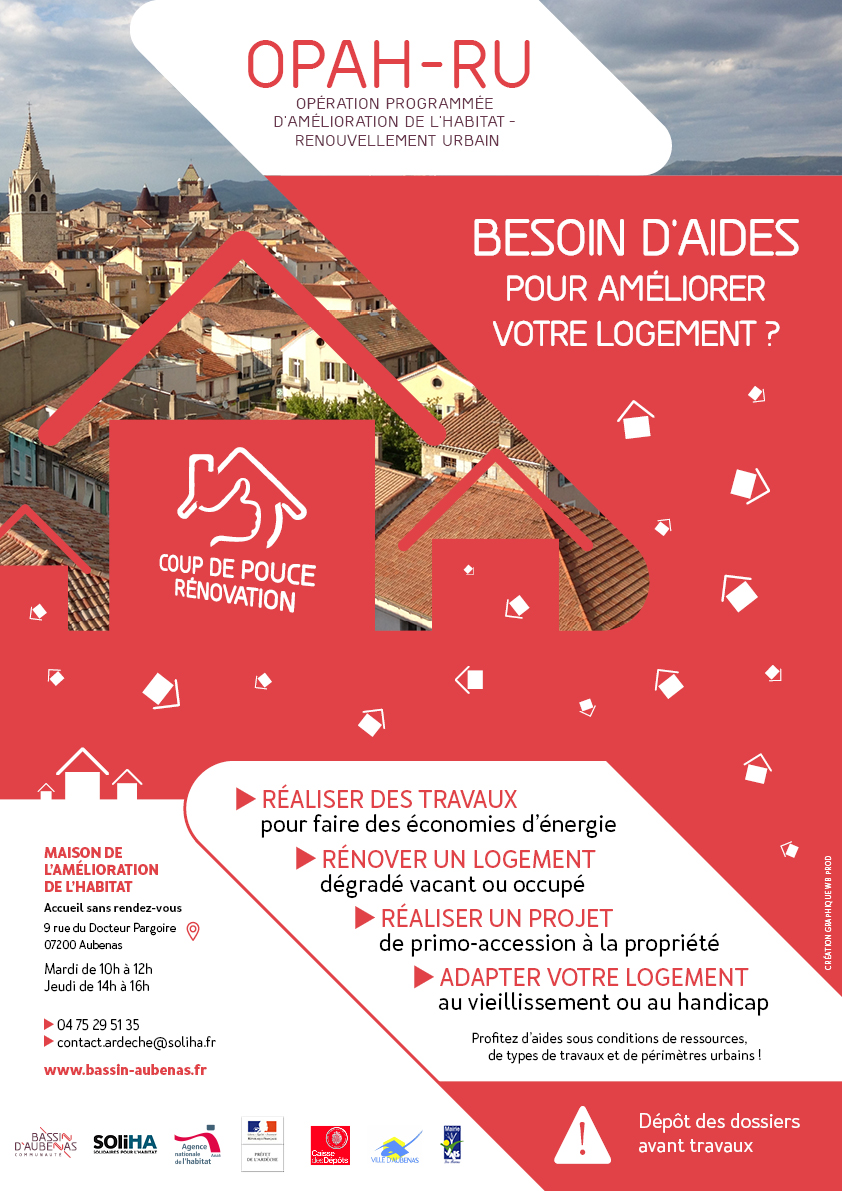 Affiche de présentation de l'OPAH-RU dates et mission