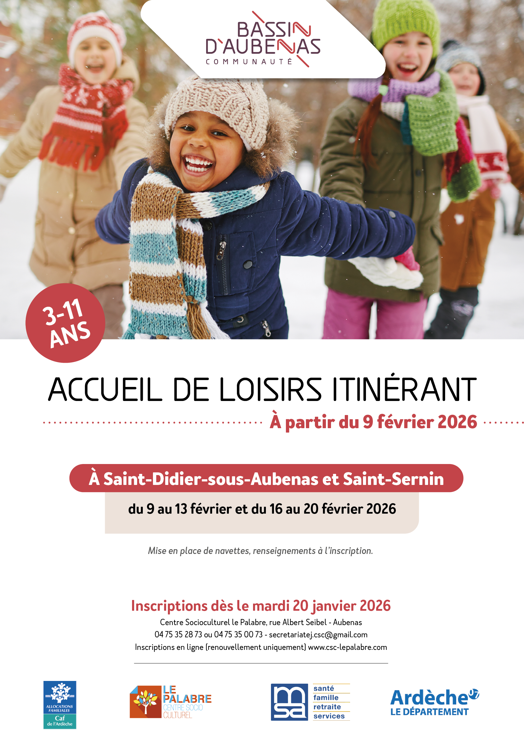 Accueil de loisirs itinérant - vacances d'hiver 2026