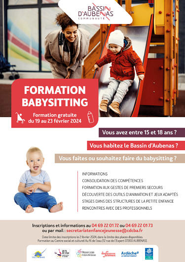 Formation baby-sitting du 19 au 23 février 2024