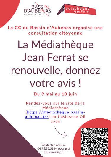 La Médiathèque Jean Ferrat se renouvelle, donnez votre avis !