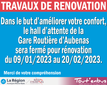 Travaux de rénovation à la gare routière à Aubenas