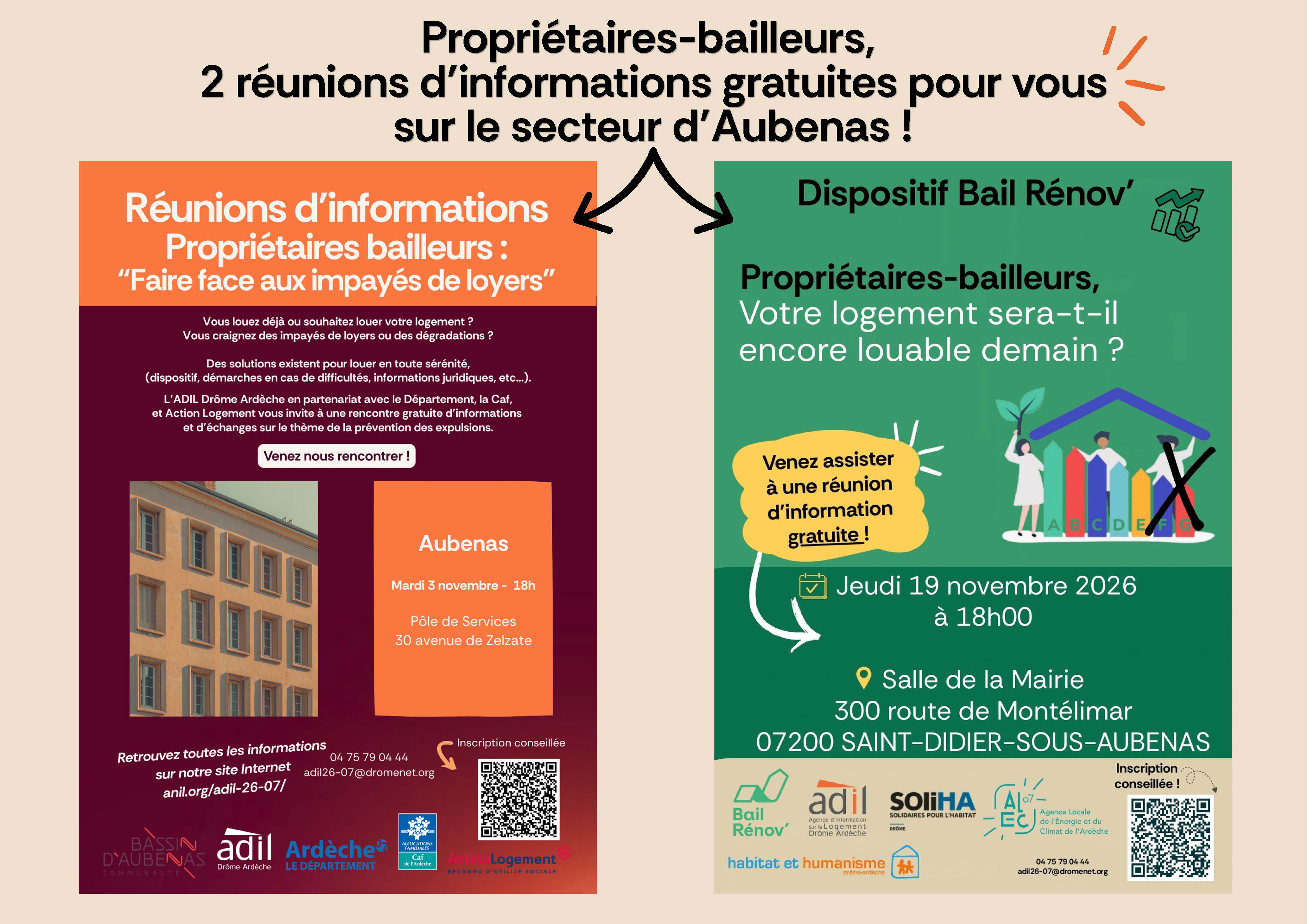 Réunions d'information propriétaires bailleurs en novembre 2026 sur le Bassin d'Aubenas