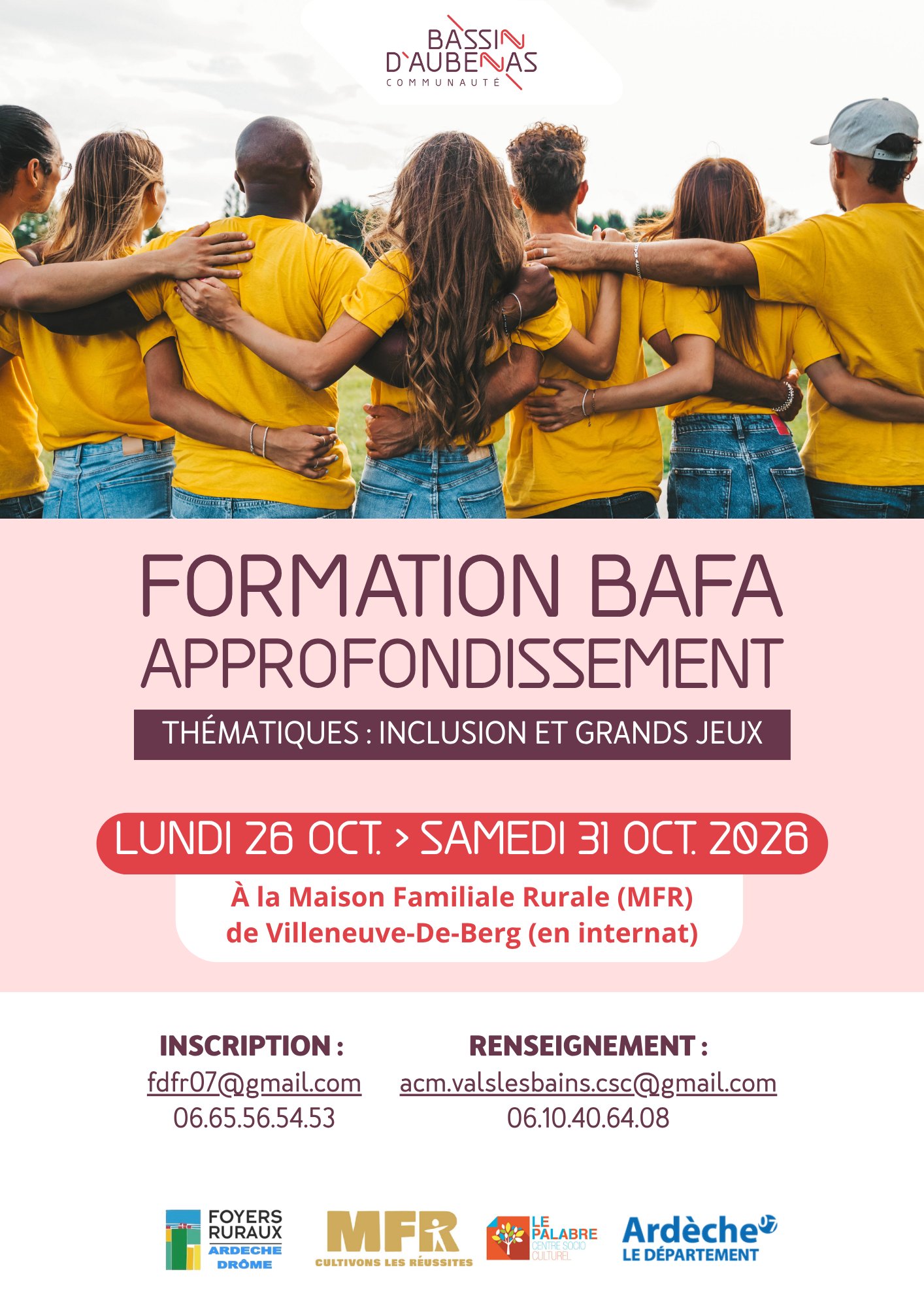 Formation approfondissement du BAFA : du 26 au 31 oct. 2026