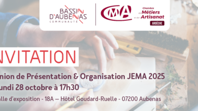 Professionnels des Métiers d&rsquo;Art du Bassin d&rsquo;Aubenas : participez aux JEMA 2025