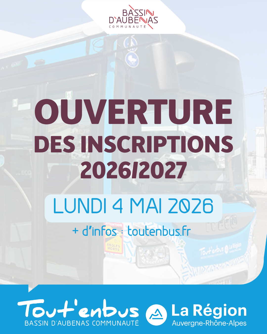 Inscriptions tout'enbus 2026-2027