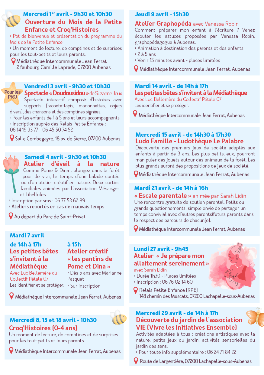 Programme du Mois de la Petite Enfance 2026 page 1