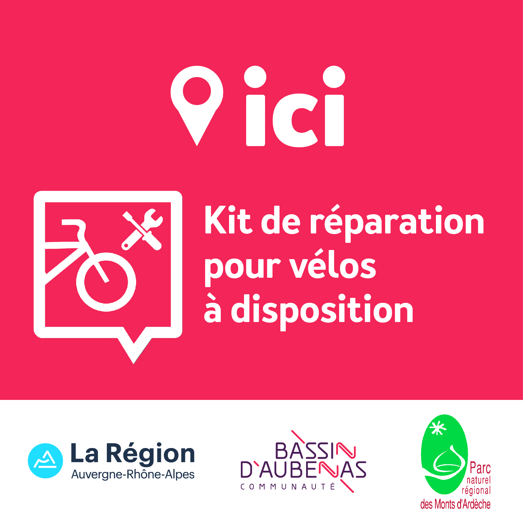 Kit réparation vélo disponibles aux abords des voies douces du bassin d'Aubenas
